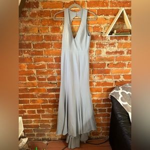 Azazie Stephanie Bridesmaid Dress in Dusty Blue.
